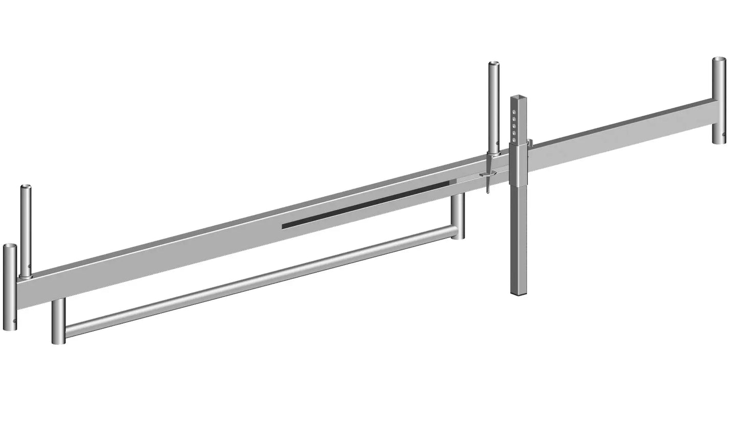 Fahrbalken verstellbar 2,00–3,20 m, Fahrbalken mit Bügel, Gerüstverlängerung, Baugerüst Zubehör, Verstellbarer Balken, Robuster Fahrbalken, Gerüstbau Zubehör, Langlebiger Fahrbalken, Bau- und Montagehilfe, Baustellen Zubehör