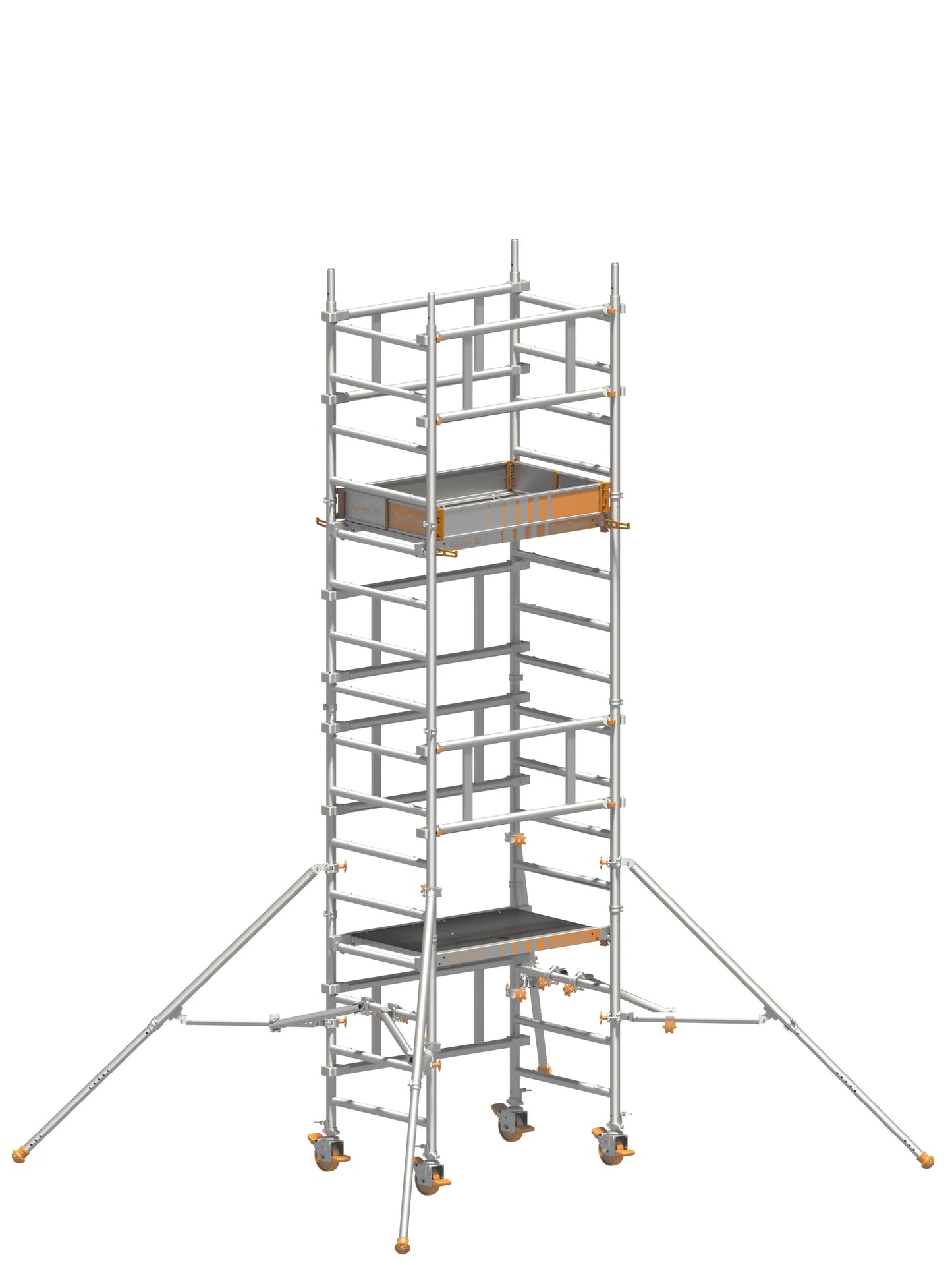 SoloTower P2 SAFETY 5,15 m, SoloTower Gerüst, Fahrgerüst 5,15 m, Arbeitshöhe 5,15 m, Sicheres Fahrgerüst, Mobiles Gerüst, Profi Fahrgerüst, Handwerkergerüst, SoloTower kaufen, Baugerüst mobil