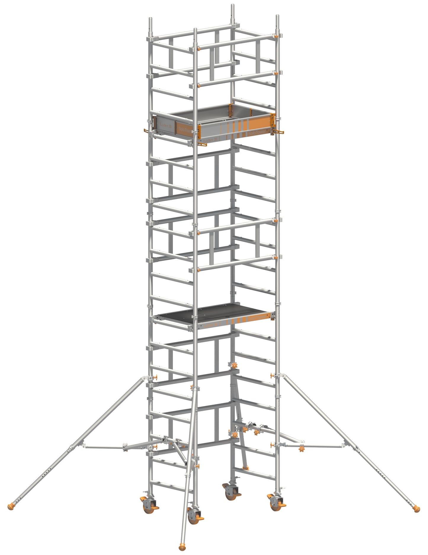 SoloTower P2 SAFETY 6,15 m, SoloTower Gerüst, Fahrgerüst 6,15 m, Arbeitshöhe 6,15 m, Mobiles Gerüst, Sicheres Fahrgerüst, Profi Fahrgerüst, Handwerkergerüst, SoloTower kaufen, Baugerüst mobil