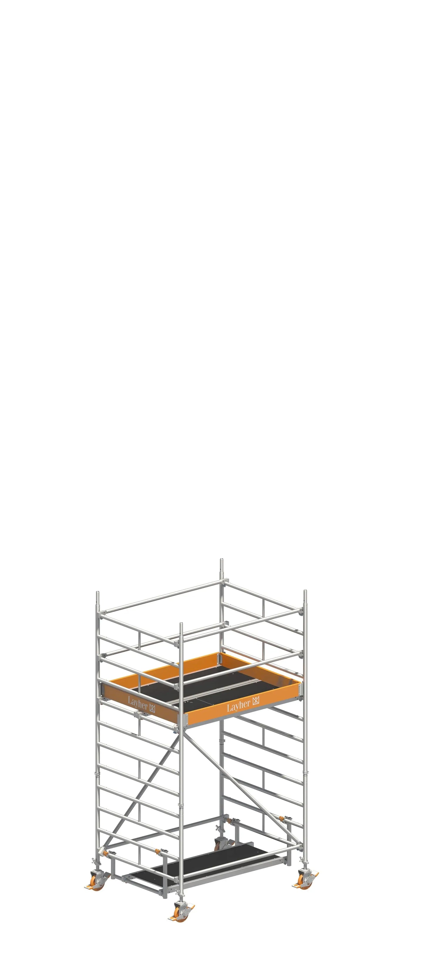 UNI KOMPAKT P2 4,20 m, UNI KOMPAKT Gerüst, Fahrgerüst 4,20 m, Aluminiumgerüst, Arbeitshöhe 4,20 m, mobiles Baugerüst, Profi-Gerüst, Handwerkergerüst