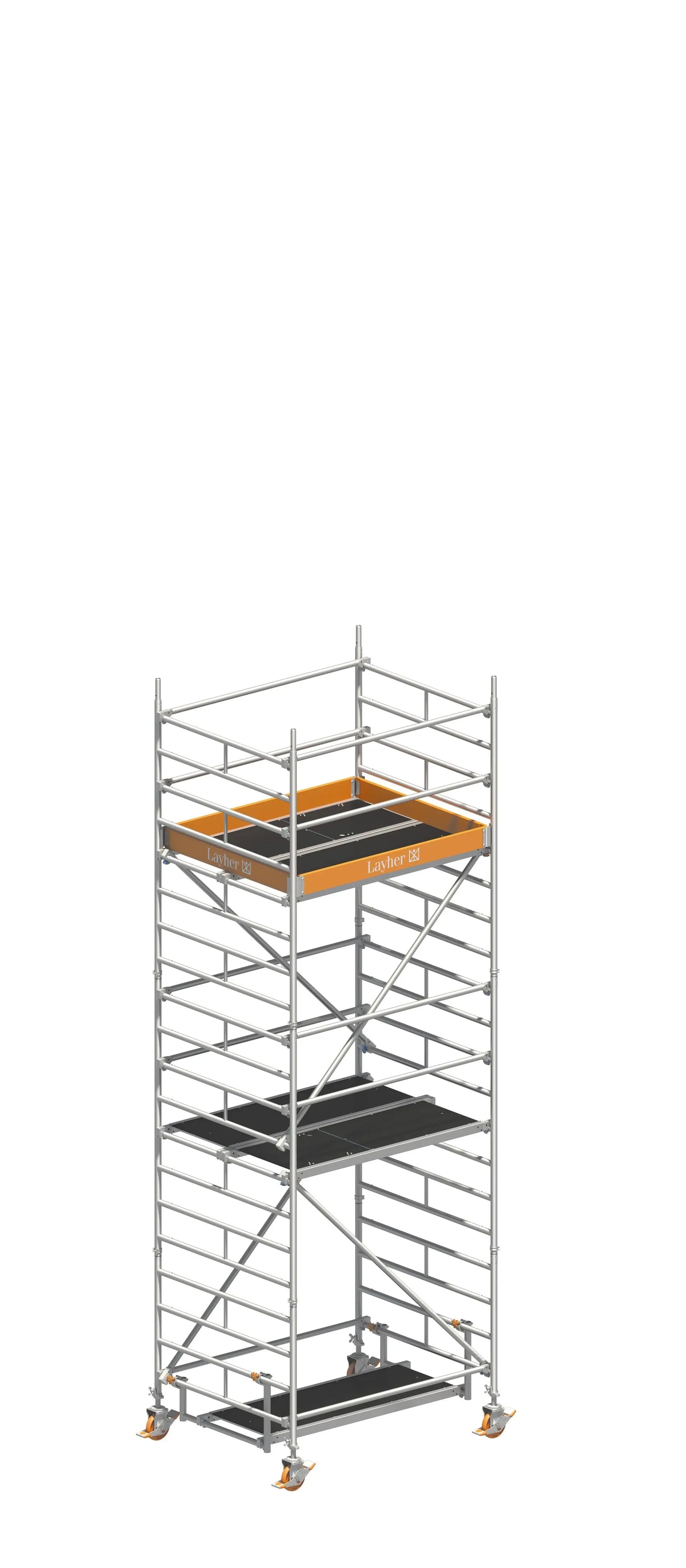 UNI KOMPAKT P2 6,20 m, UNI KOMPAKT Gerüst, Fahrgerüst 6,20 m, Aluminiumgerüst, Arbeitshöhe 6,20 m, mobiles Baugerüst, Profi-Gerüst, Handwerkergerüst