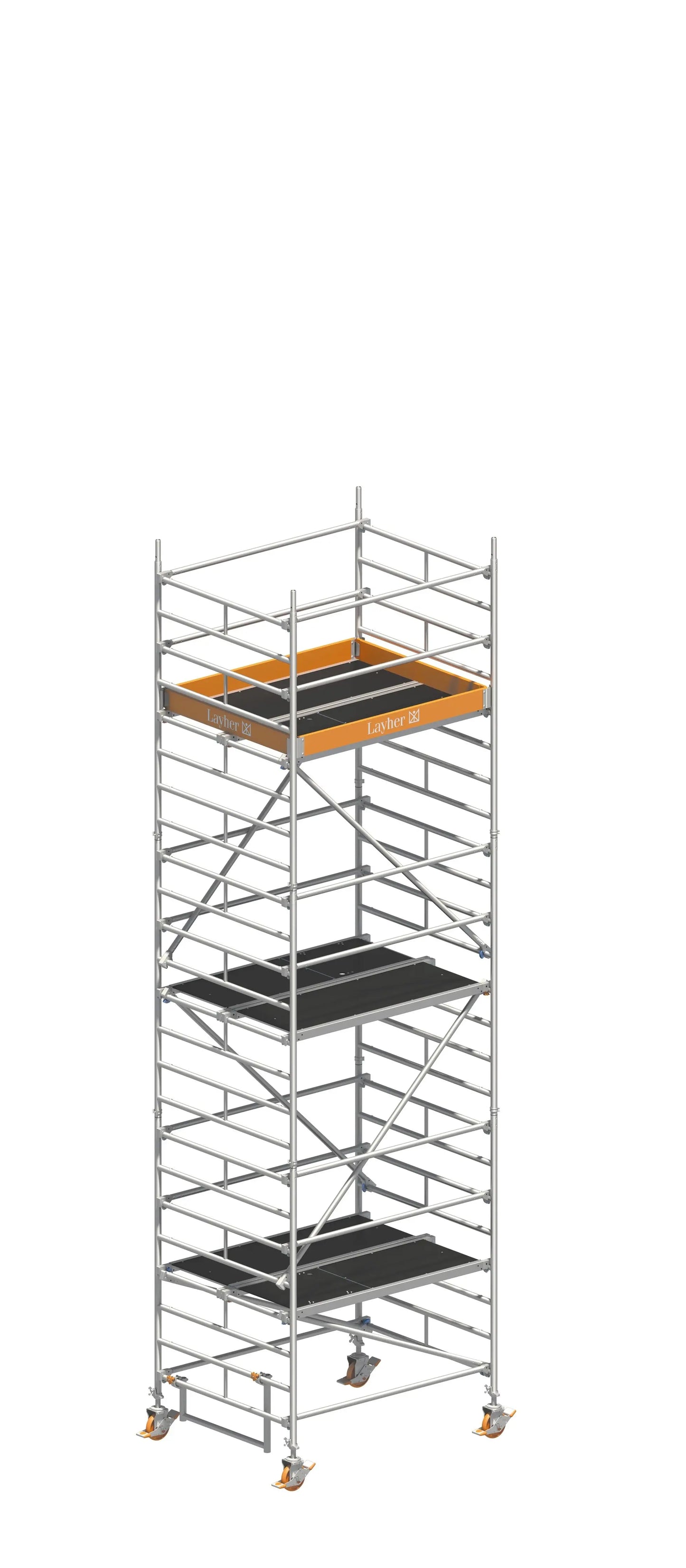 UNI KOMPAKT P2 7,20 m, UNI KOMPAKT Gerüst, Fahrgerüst 7,20 m, Aluminiumgerüst, Arbeitshöhe 7,20 m, mobiles Baugerüst, Profi-Gerüst, Handwerkergerüst