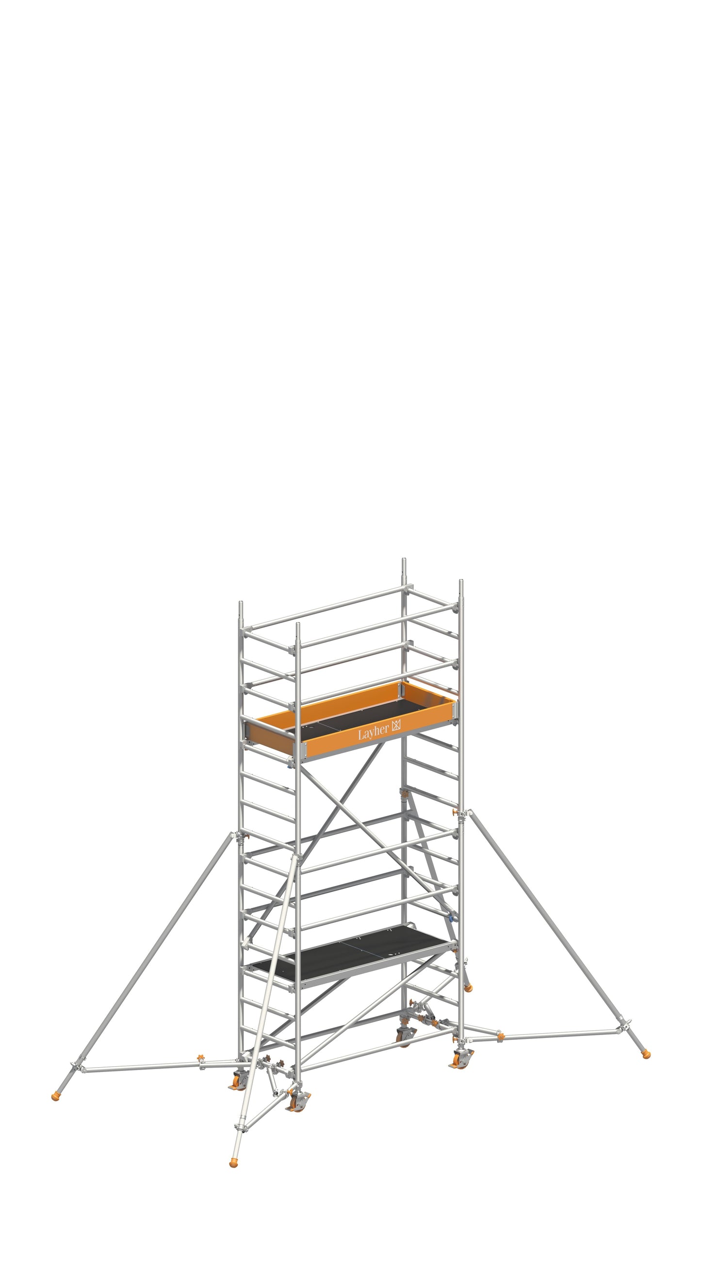 UNI LEICHT P2 5,10 m, Gerüst mit Telegeländer, Gerüststützen, Aluminium Fahrgerüst, mobiles Baugerüst, Profi-Gerüst, Handwerkergerüst