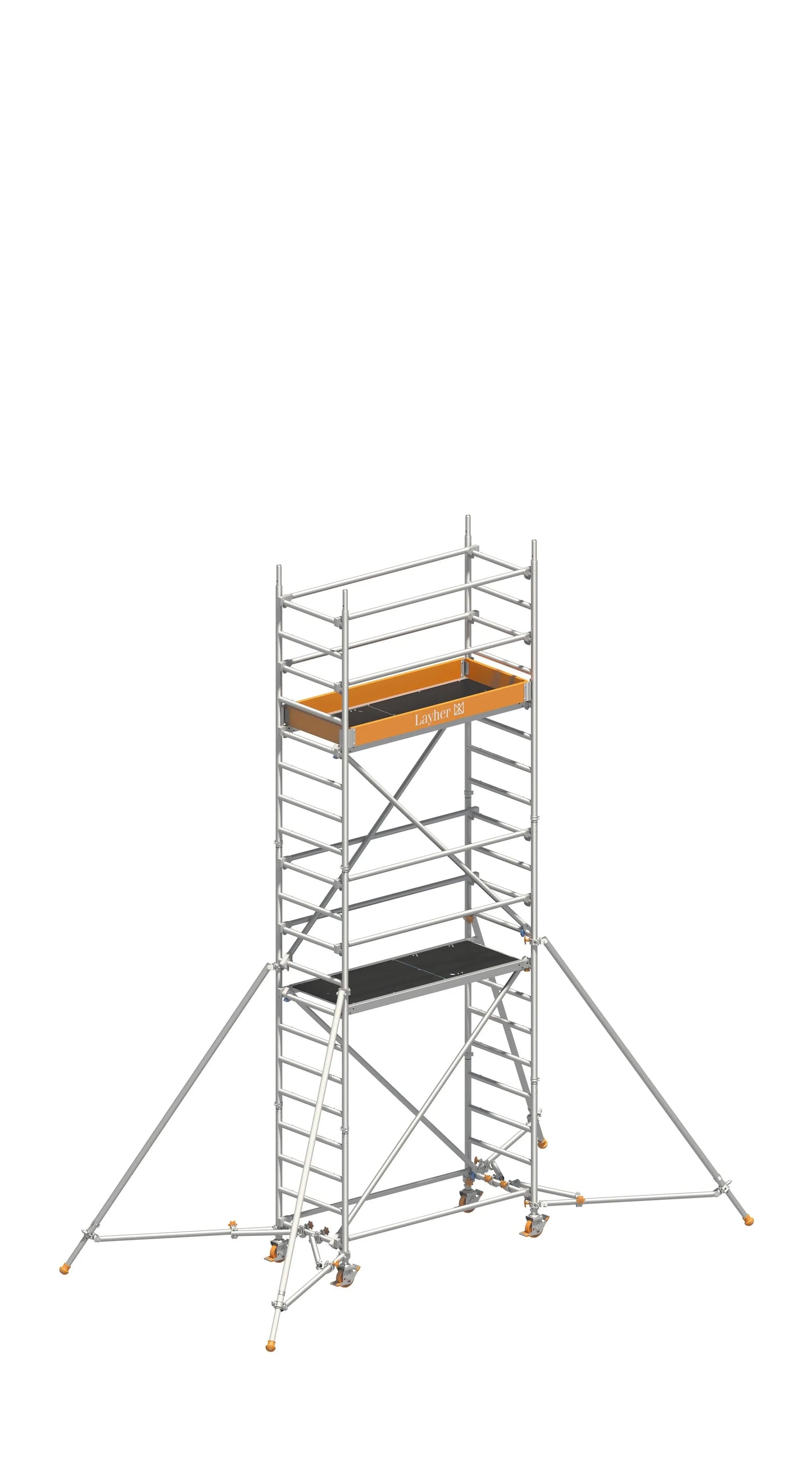 UNI LEICHT P2 6,10 m, Gerüst mit Telegeländer, Gerüststützen, Aluminium Fahrgerüst, mobiles Baugerüst, Profi-Gerüst, Handwerkergerüst