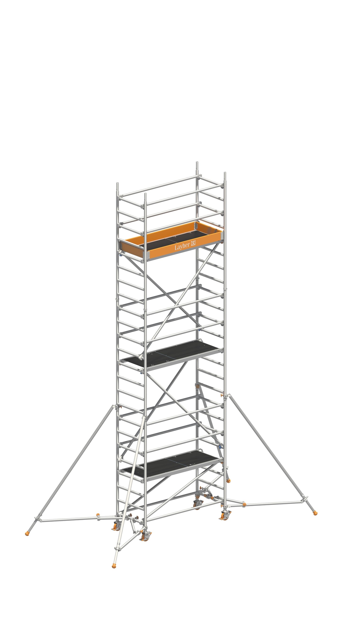 UNI LEICHT P2 7,10 m, Gerüst mit Telegeländer, Gerüststützen, Aluminium Fahrgerüst, mobiles Baugerüst, Profi-Gerüst, Handwerkergerüst