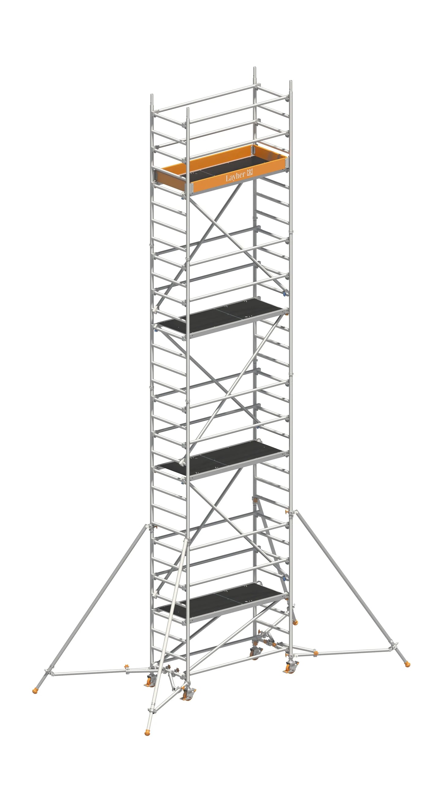 UNI LEICHT P2 9,10 m, Gerüst mit Telegeländer, Gerüststützen, Aluminium Fahrgerüst, mobiles Baugerüst, Profi-Gerüst, Handwerkergerüst