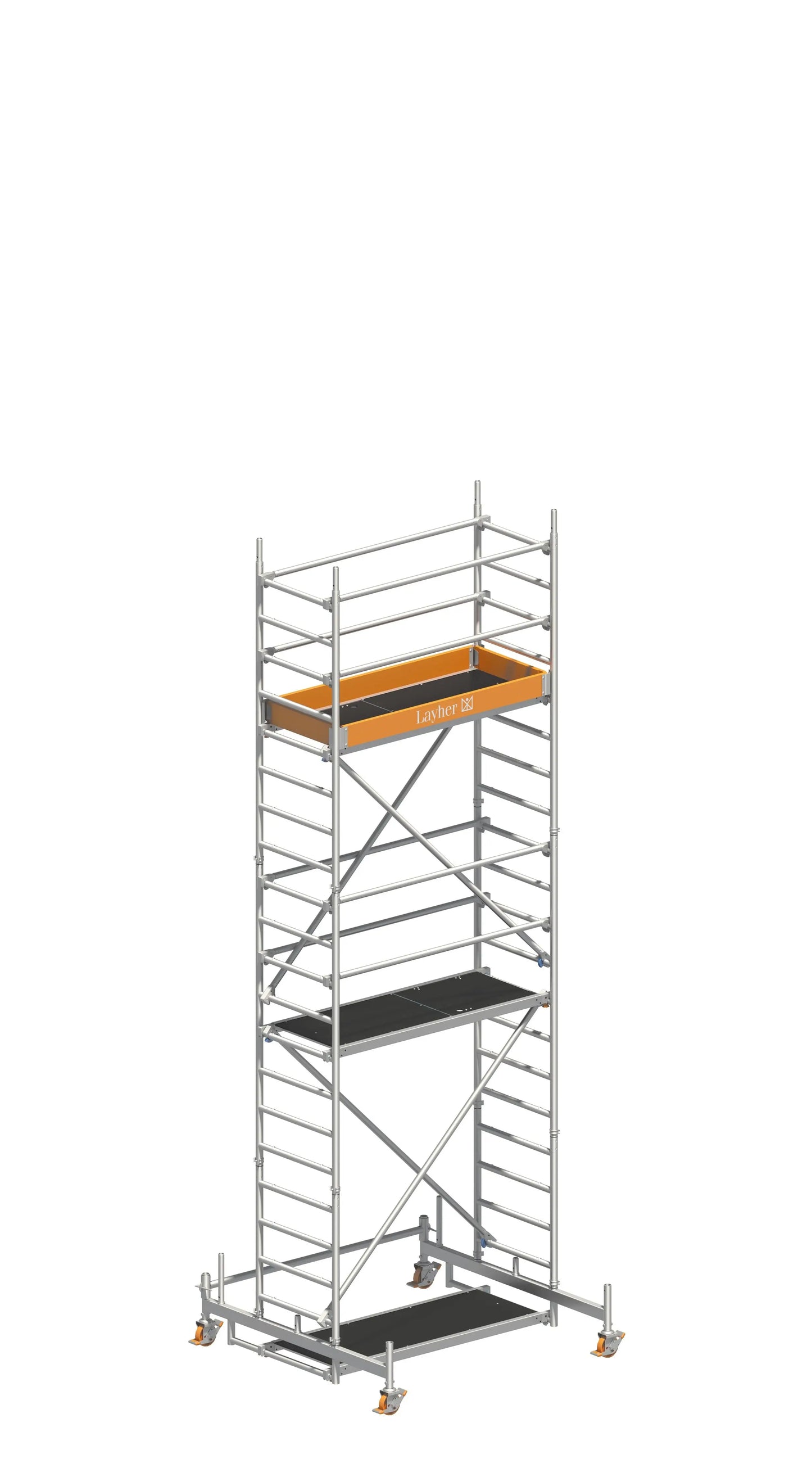 UNI LEICHT P2 6,26 m, Fahrgerüst 6,26 m, Aluminiumgerüst 6,26 m, mobiles Fahrgerüst, UNI Gerüst mit Fahrbalken, Baugerüst leicht, Profi-Fahrgerüst