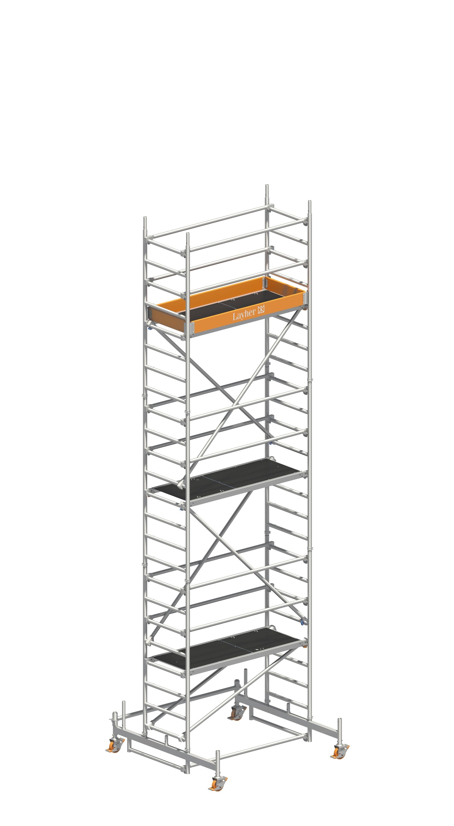 UNI LEICHT P2 7,26 m, Fahrgerüst 7,26 m, Aluminiumgerüst 7,26 m, mobiles Fahrgerüst, UNI Gerüst mit Fahrbalken, Baugerüst leicht, Profi-Fahrgerüst