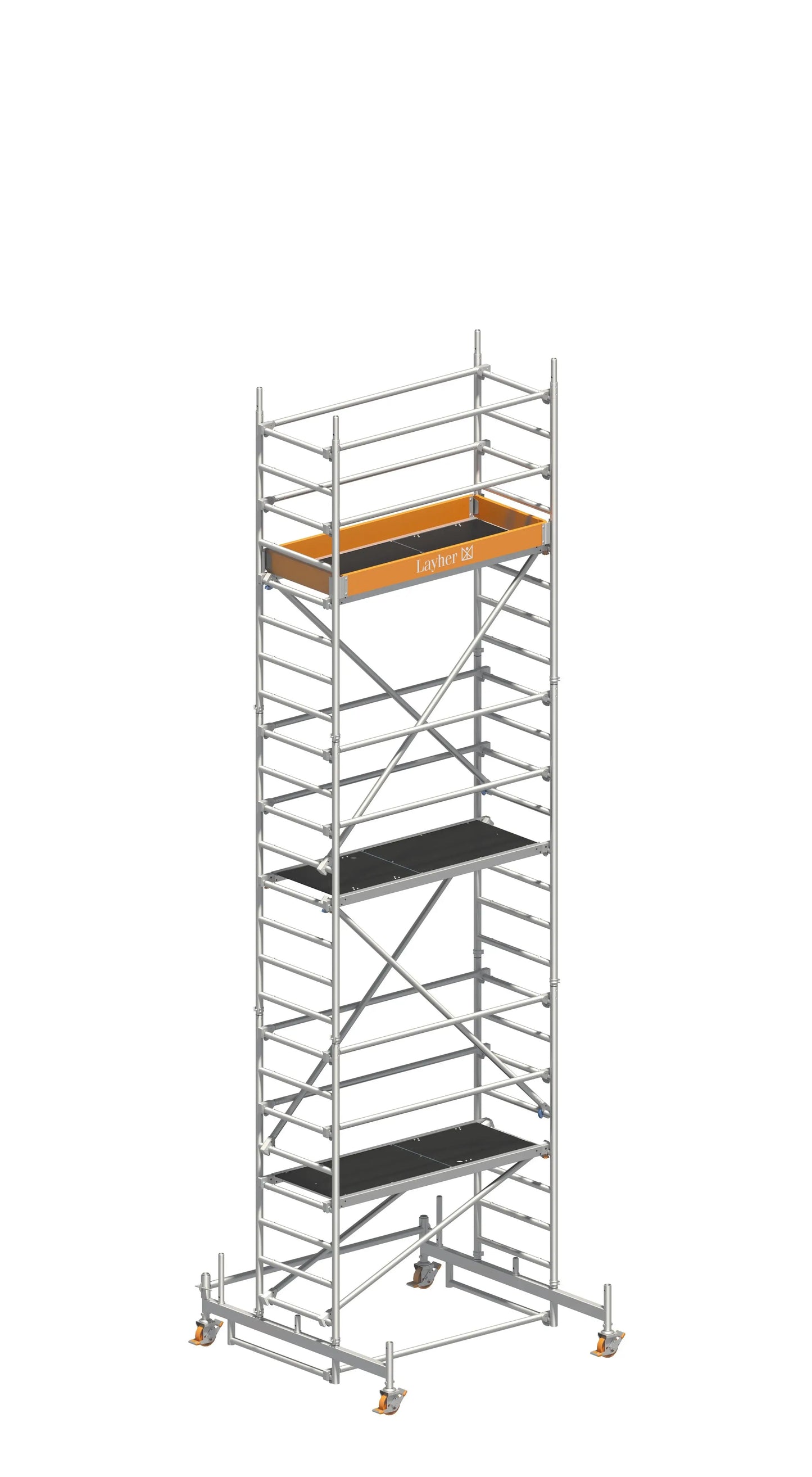 UNI LEICHT P2 7,26 m, Fahrgerüst 7,26 m, Aluminiumgerüst 7,26 m, mobiles Fahrgerüst, UNI Gerüst mit Fahrbalken, Baugerüst leicht, Profi-Fahrgerüst