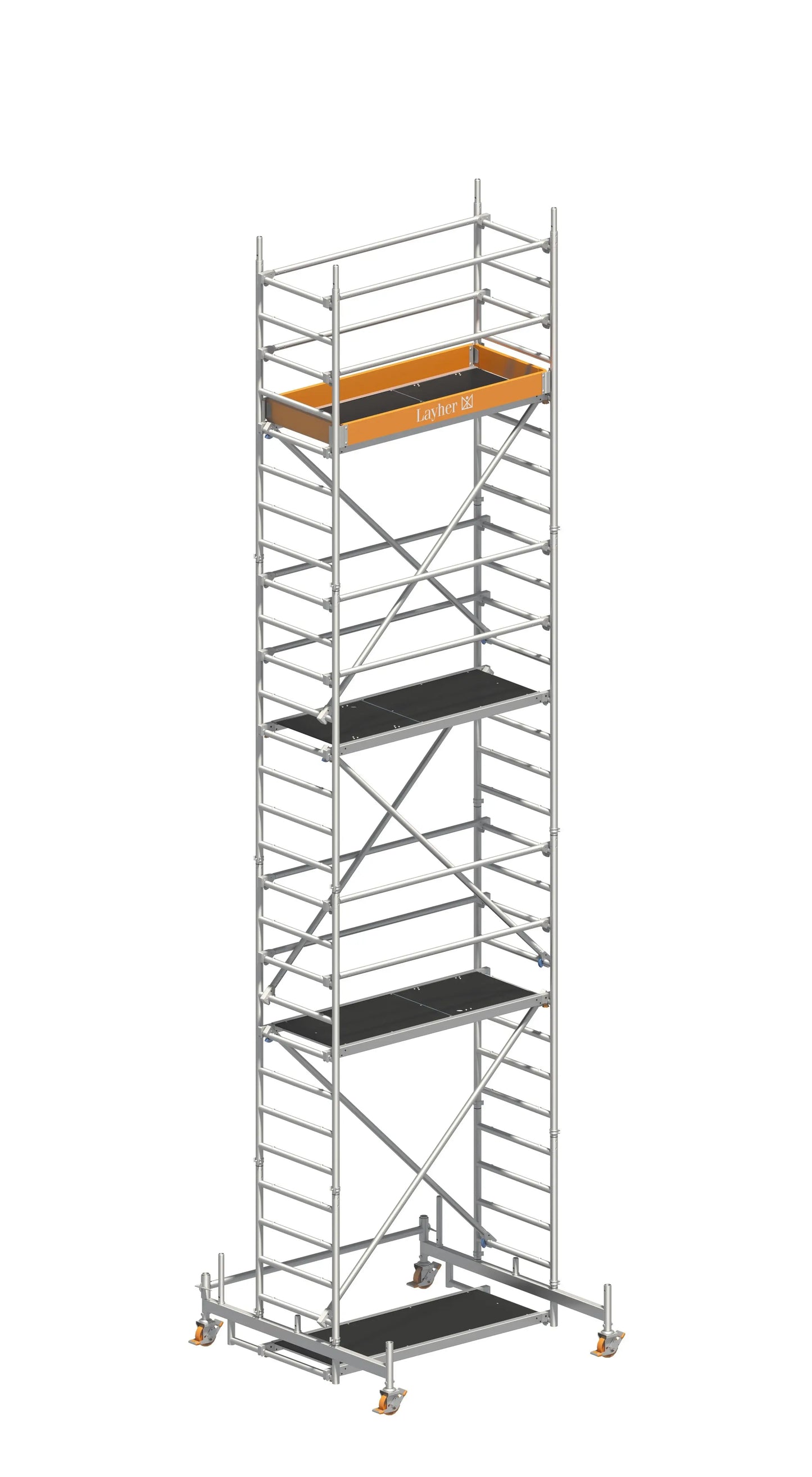 UNI LEICHT P2 8,26 m, Fahrgerüst 8,26 m, Aluminiumgerüst 8,26 m, mobiles Fahrgerüst, UNI Gerüst mit Fahrbalken, Baugerüst leicht, Profi-Fahrgerüst