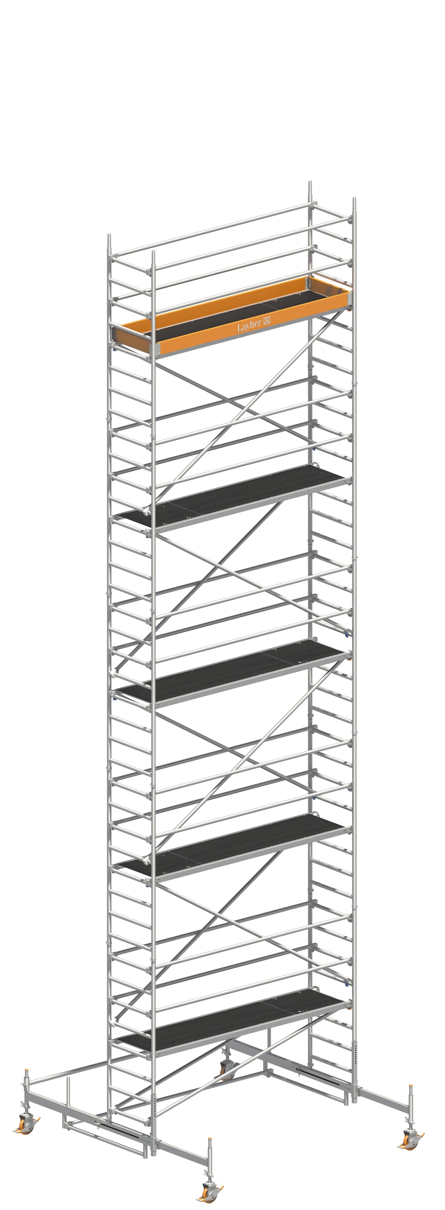 UNI Standard P2 11,38 m, UNI P2 Gerüst, Baugerüst 11,38 m, Arbeitshöhe 11,38 m, Gerüst mit Fahrbalken, Stabiles Baugerüst, Profi Gerüstsystem, Handwerkergerüst, Montagegerüst, Mobilgerüst