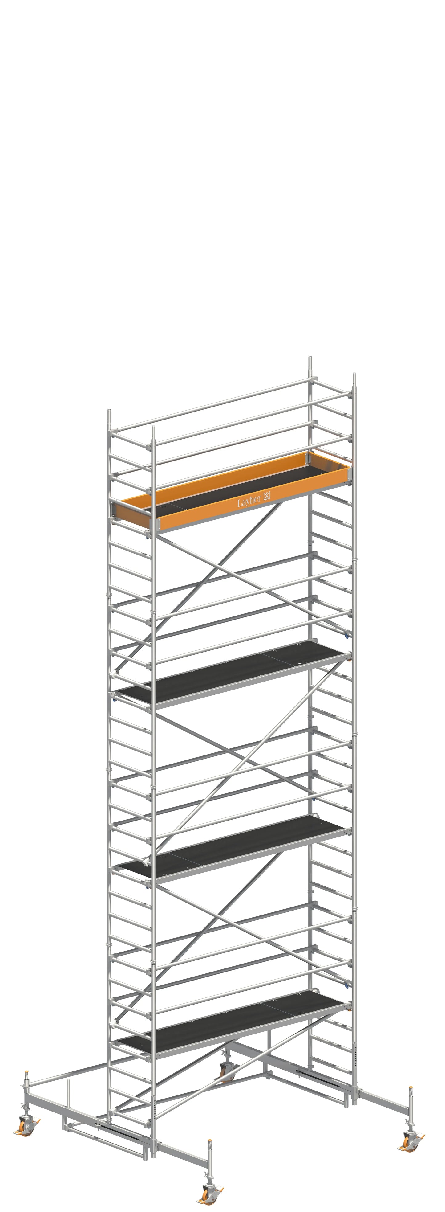 UNI Standard P2 9,38 m, UNI P2 Gerüst, Baugerüst 9,38 m, Arbeitshöhe 9,38 m, Gerüst mit Fahrbalken, Stabiles Baugerüst, Profi Gerüstsystem, Mobilgerüst, Handwerkergerüst, Montagegerüst