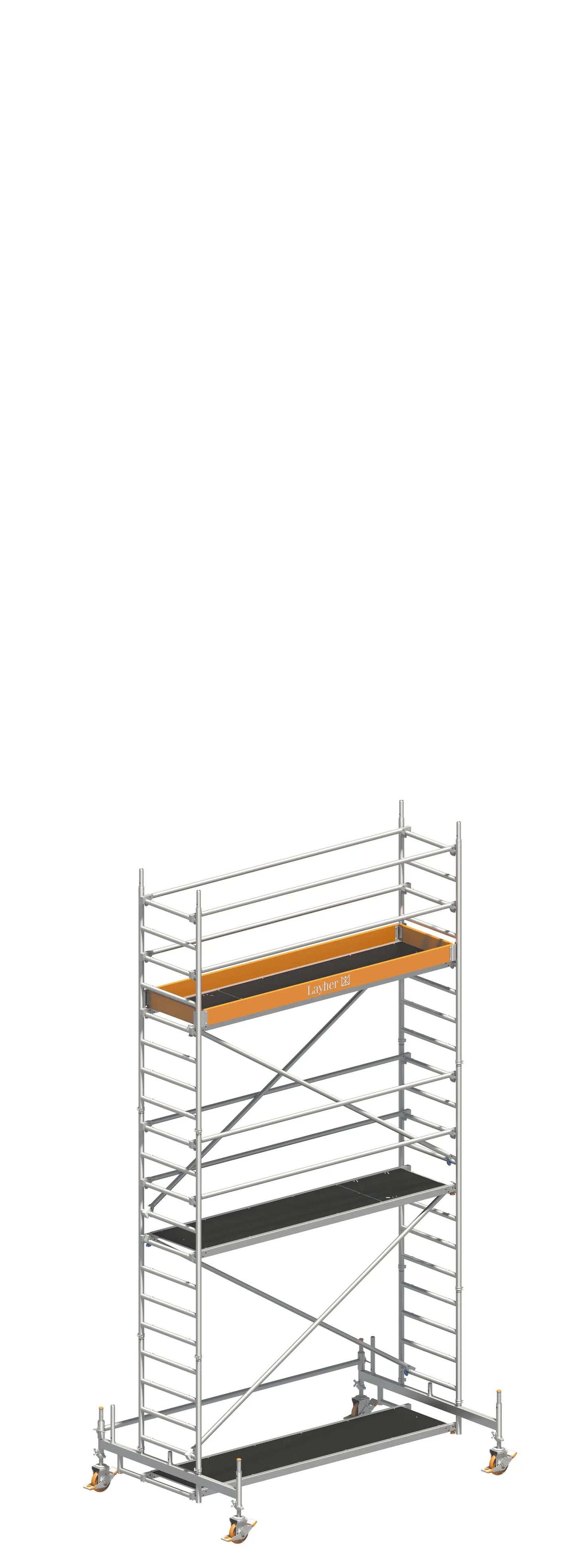 UNI Standard P2 6,35 m, UNI P2 Gerüst, Baugerüst 6,35 m, Arbeitshöhe 6,35 m, Gerüst mit Fahrbalken, Stabiles Baugerüst, Mobilgerüst, Profi Gerüstsystem, Montagegerüst, Handwerkergerüst