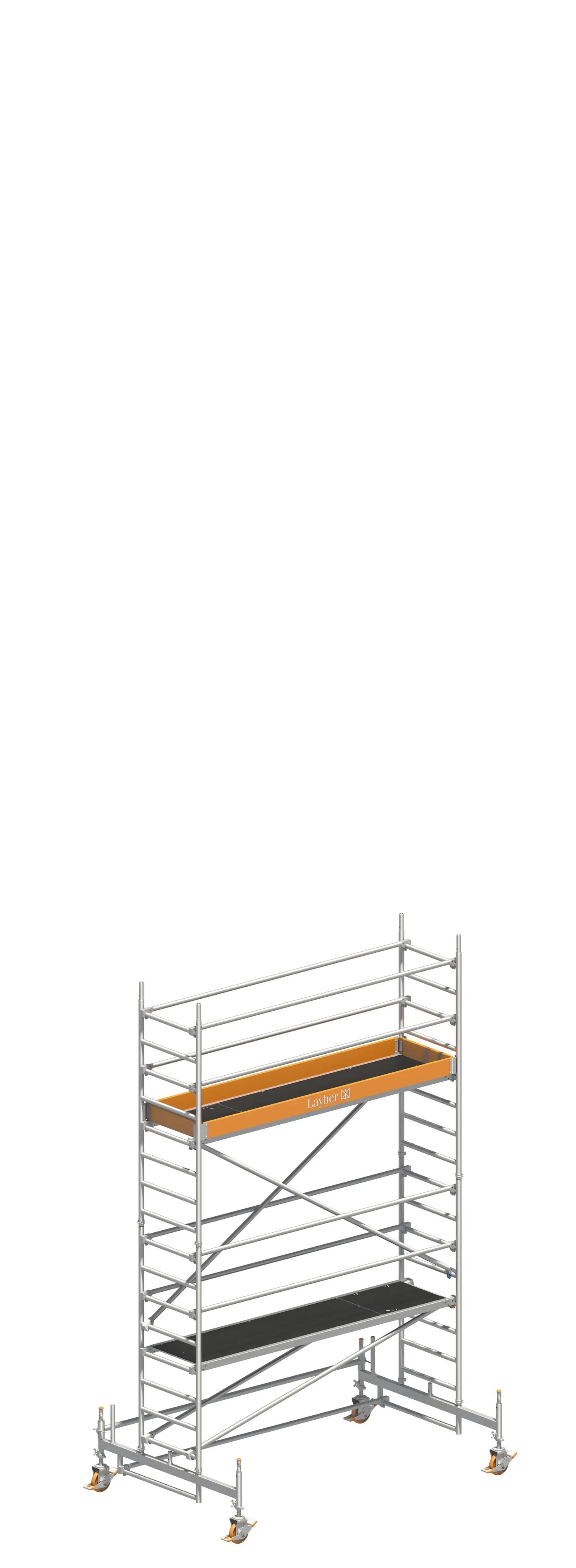 UNI Standard P2 5,35 m, UNI P2 Gerüst, Baugerüst 5,35 m, Arbeitshöhe 5,35 m, Gerüst mit Fahrbalken, Stabiles Baugerüst, Mobilgerüst, Profi Gerüstsystem, Montagegerüst, Handwerkergerüst