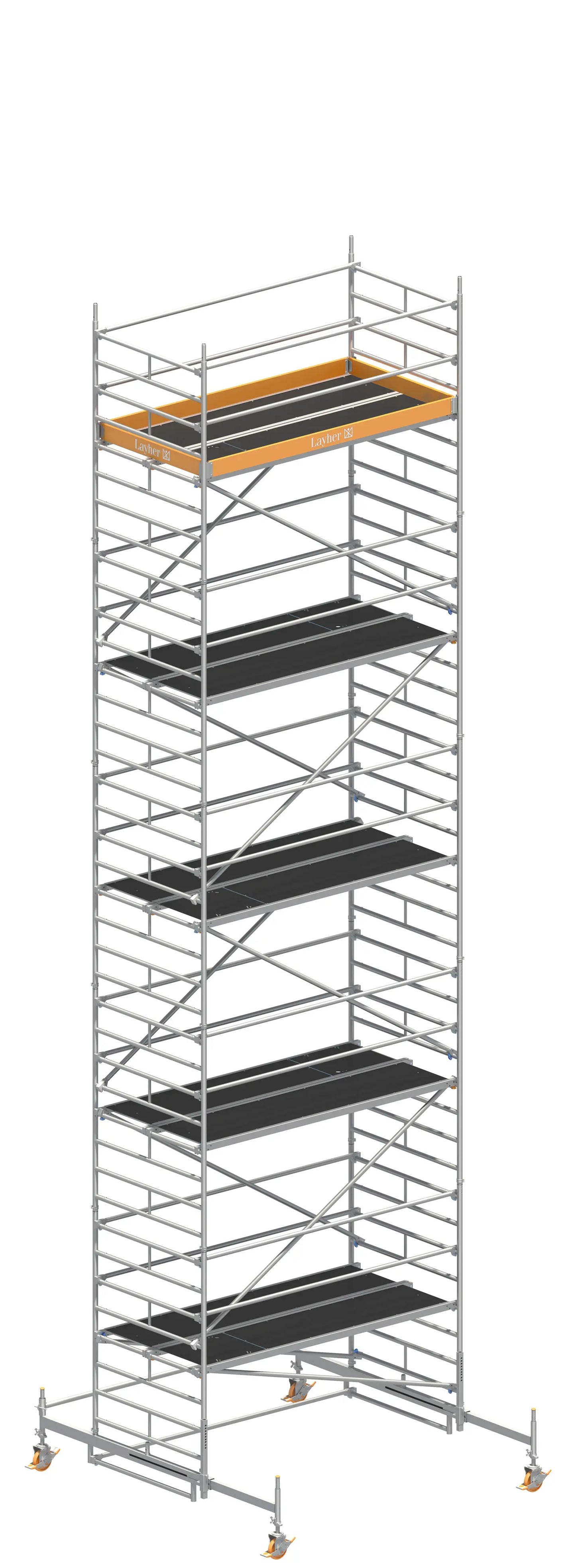 UNI BREIT P2 11,38 m, UNI BREIT P2 Gerüst, Baugerüst 11,38 m, Arbeitshöhe 11,38 m, Fahrbalken Gerüst, Stabiles Baugerüst, Mobiles Gerüstsystem, Profi Gerüstsystem, Montagegerüst, Handwerkergerüst