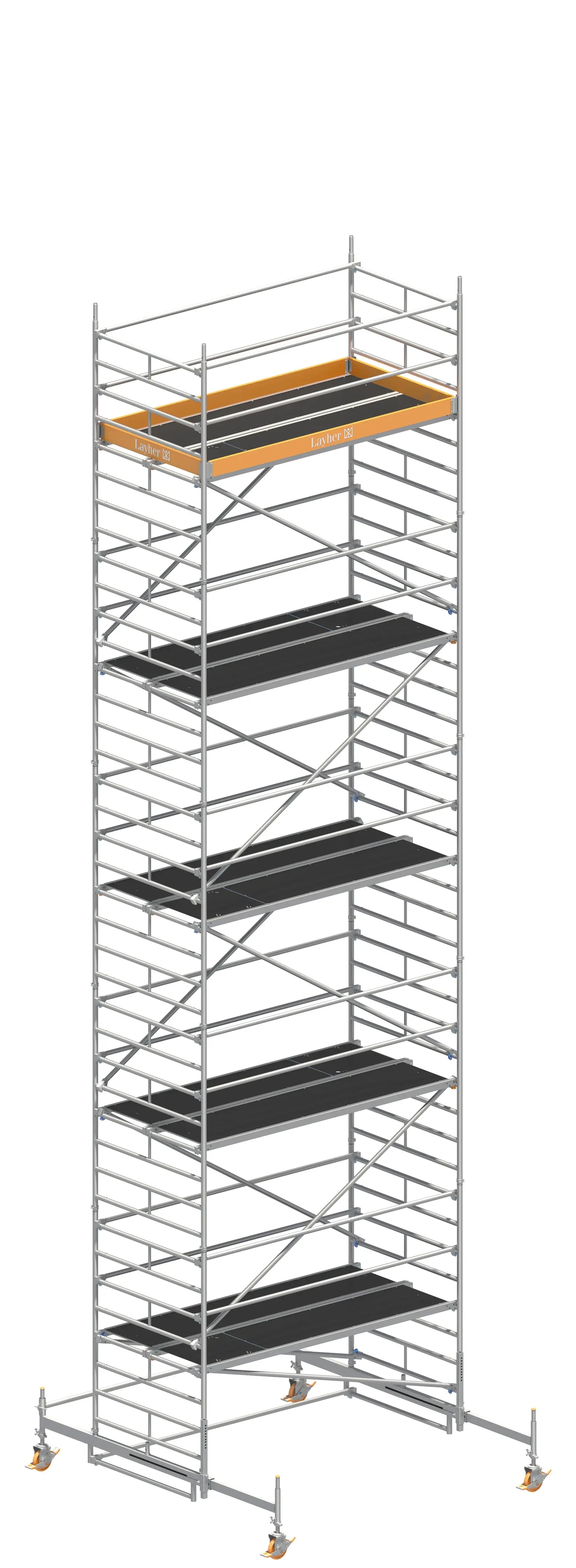 UNI BREIT P2 11,38 m, UNI BREIT P2 Gerüst, Baugerüst 11,38 m, Arbeitshöhe 11,38 m, Fahrbalken Gerüst, Stabiles Baugerüst, Mobiles Gerüstsystem, Profi Gerüstsystem, Montagegerüst, Handwerkergerüst