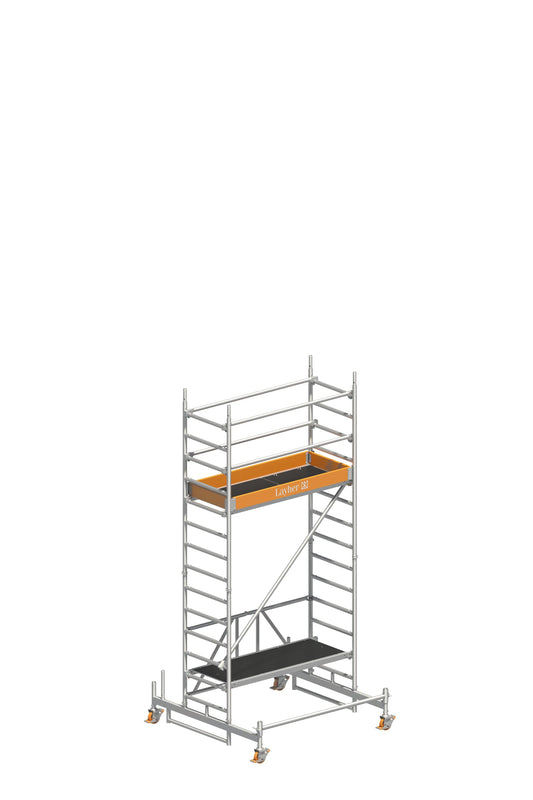 Layher ZIFA P2 Rollgerüst aus Aluminium Arbeitshöhe 4,76 m mit Fahrbalken Art. 1406213