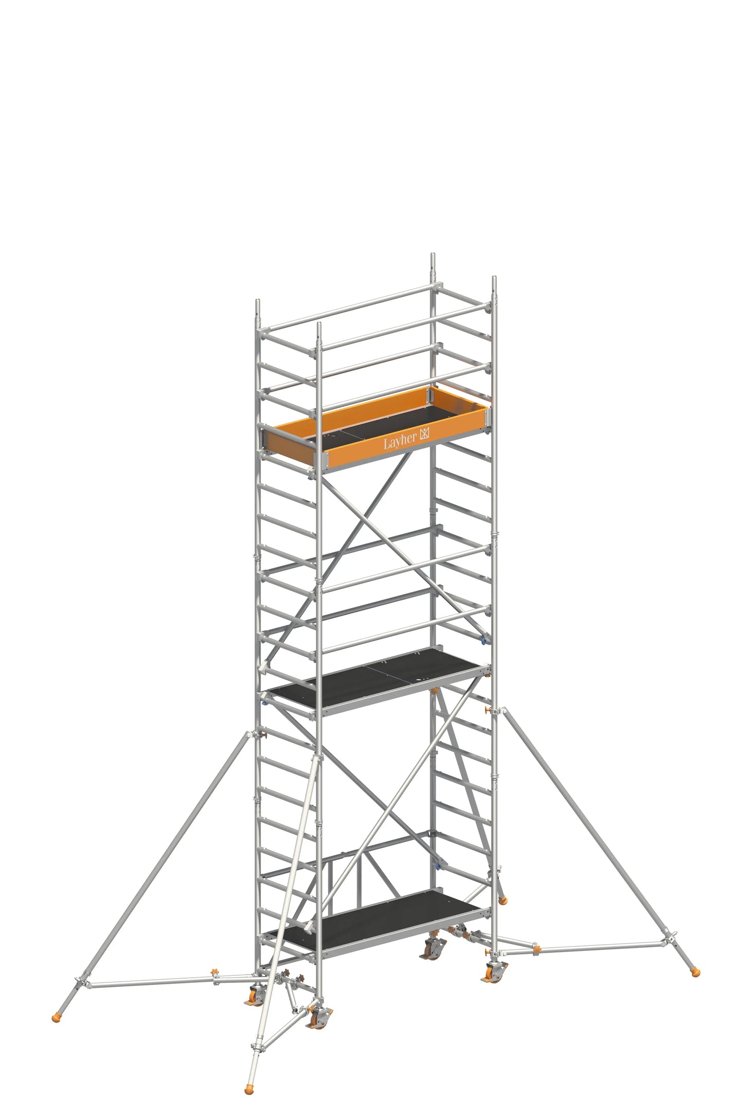 Layher ZIFA P2 Rollgerüst aus Aluminium Arbeitshöhe 6,61 m mit Gerüststützen Art. 1406235