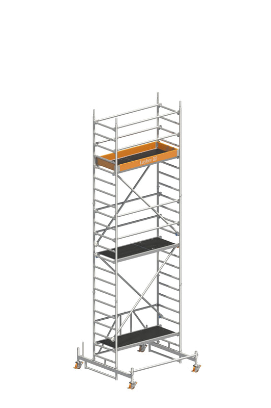 Layher ZIFA P2 Rollgerüst aus Aluminium Arbeitshöhe 6,76 m mit Fahrbalken Art. 1406215