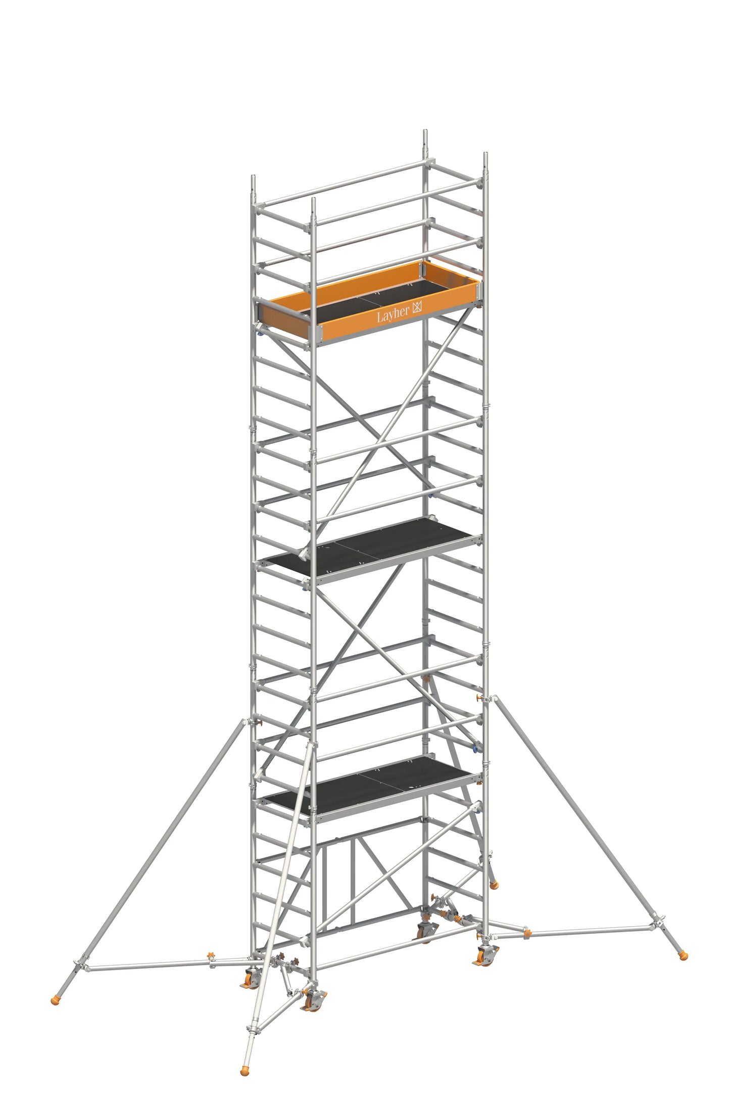 Layher ZIFA P2 Rollgerüst aus Aluminium Arbeitshöhe 7,61 m mit Gerüststützen Art. 1406236